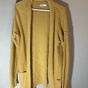Sonoma Women's Mustard Yellow Open-Front Cardigan